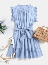Pretty Off The Shoulder Striped Belted Dress