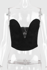 Reyan – Trägerloses Korsett-Top mit tiefem Ausschnitt