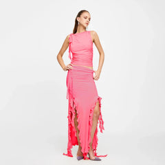 Set aus Tanktop und Maxi-Rüschenrock