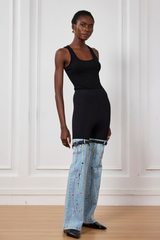 Saanvi Jeans mit farbigem Schnallendruck