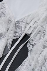 Sacha – Schulterfreies Spitzentop mit Fransen