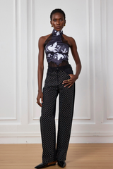 Rückenfreies Neckholder-Top aus Saphirspitze