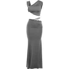 Asymmetric Two-Piece Skirt Set