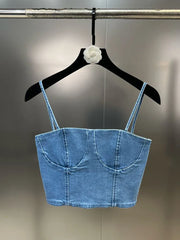 Jeansrock-Set mit 3D-Blumen