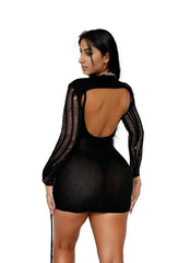 Black Two-Piece Sheer Mini Dress