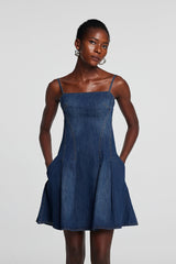 Shay Spaghetti Mini-Jeanskleid