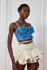 Figurbetontes Spaghetti-Top Soleil Flower