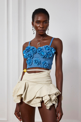 Figurbetontes Spaghetti-Top Soleil Flower