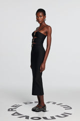 Tessa Hollow Spaghetti-Maxikleid