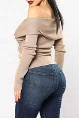 Gemütliches Stricktop mit gekreuzter Vorderseite und Twist - 2 Farben