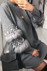 Never Stop Loving You Flauschiges Strick-Minikleid – 3 Farben