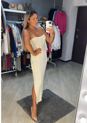 Gestricktes Maxikleid, figurbetont