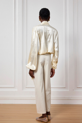 Violette – Asymmetrische, gedrehte Low-Rise-Hose