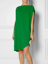 Summer Urban Solid Color Modern Short Sleeves Mini Dress