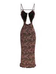 Maxikleid mit tiefem V-Ausschnitt und Schlitz