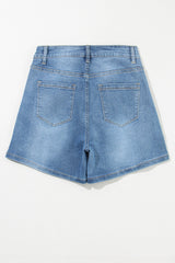 DIAMOND HIGH WAIST DENIM-SHORTS