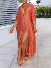 Einfarbiges Hemdblusenkleid