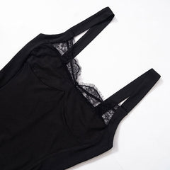 Bodycon-Midikleid mit Blumenspitze und Korsett - Schwarz