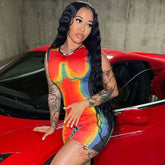 Unique – Abstraktes, langärmliges, raffiniertes Midikleid mit Cut-Outs und Bindeband vorne – Gelb