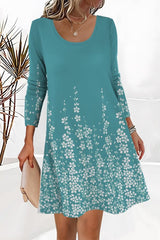 Minikleid mit Rundhalsausschnitt und Ahornblatt-Print