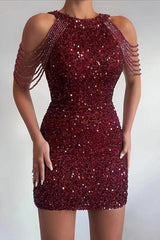 Hollywood Star Partykleid mit Strass-Schultern