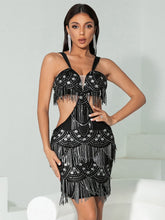 V-Ausschnitt Rückenfreies Spaghetti Cut Out Cocktailkleid JMH3012