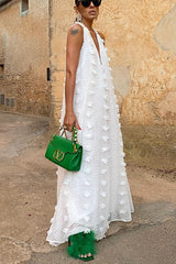 Island Nights – Neckholder-Maxikleid mit Blumendekor und V-Ausschnitt