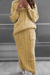 Mylah Zweiteiliger Anzug mit Strickpulloverkleid und Taschen