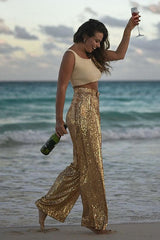 Got You Babe – Weite Hose mit Pailletten und Taschen