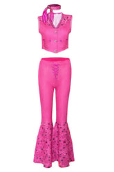 Embroidery Vest & Splattered Stars Flares Set