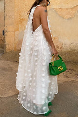 Island Nights – Neckholder-Maxikleid mit Blumendekor und V-Ausschnitt