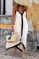 Keeping Interest – Camisole-Midikleid mit asymmetrischem Saum und Farbblockdesign