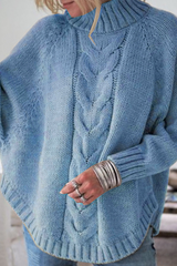 Lässiges, einfarbiges Patchwork-Oberteil mit halbem Rollkragen (6 Farben)