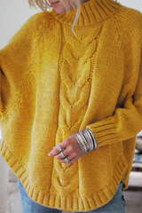 Lässiges, einfarbiges Patchwork-Oberteil mit halbem Rollkragen (6 Farben)