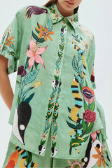 Meagan Unique Shorts-Set mit bedruckten Taschen und Knöpfen