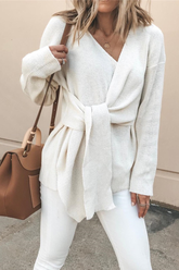 Lässiges, einfarbiges Patchwork-Oberteil mit V-Ausschnitt (4 Farben)