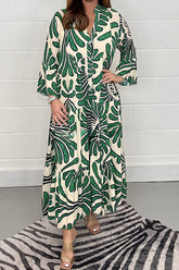 Buming Beauty – Bedrucktes, lockeres Swing-Maxikleid