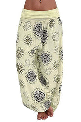 Lange Hose mit Digitaldruck und elastischer Taille