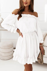 Ray of Sun Schulterfreies, langärmliges Minikleid