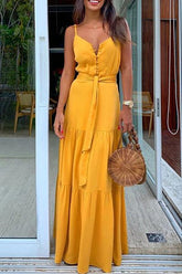 Atemberaubende Aussichten – Maxikleid mit Bindeband