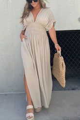 My Treasure – Maxikleid mit rauchfarbenem Schlitz und Kimonoärmeln