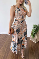 Planting Kisses – Bedrucktes Oberteil und Rock mit Bindeband hinten