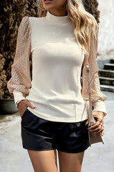 Gestrickte Langarmhemden mit Paillettenbesatz