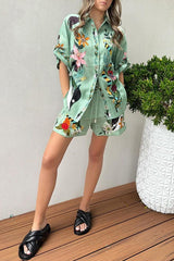 Meagan Unique Shorts-Set mit bedruckten Taschen und Knöpfen