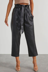 Work It Belt Pocket High Waist Leather Pants
