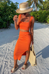 Seas The Moment – Midi-Kleider mit kurzem Stricktop