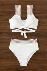 Lauryn – Bikini-Set mit geripptem Einsatz und Bindeband hinten