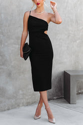 She's A Charmer – Midikleid mit One-Shoulder-Träger und Cut-Outs