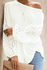 Langarm-Oberteil mit Rundhalsausschnitt und Einsätzen