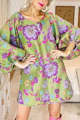 My Dream Girl – Babydoll-Minikleid mit Retro-Blumendruck und Puffärmeln